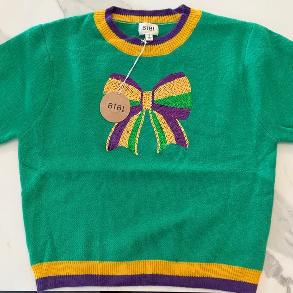 Mardi Gras Sequin Ribbon Sweater - Picture 4 of 6